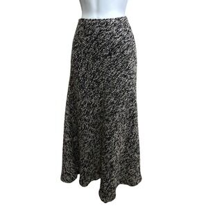Acor Black White Tweed A Line Maxi Skirt Women's Size 8 Timeless Classic